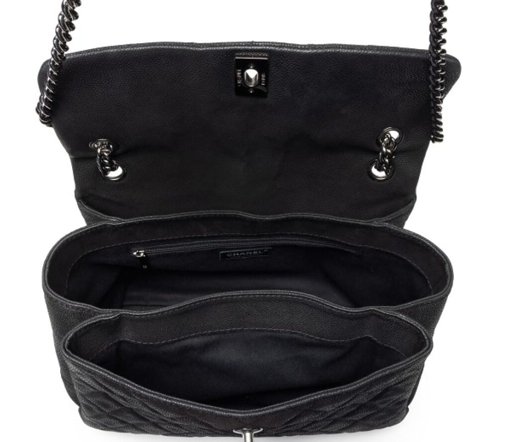 Black Quilted Matte Caviar Lady Pearly Flap Bag Silver Hardware, 2012