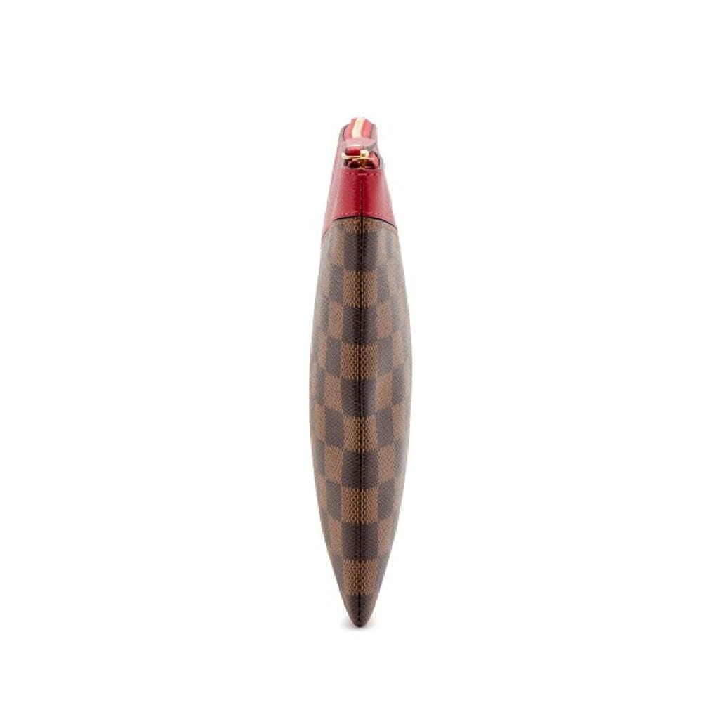 Brown Damier Ebene Coated Canvas and Red Leather Daily Pouch Gold Hardware, 2019