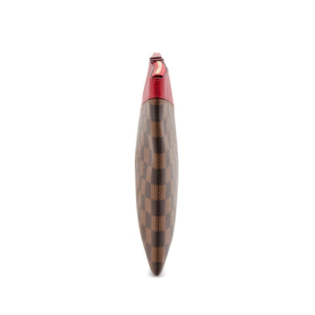 Brown Damier Ebene Coated Canvas and Red Leather Daily Pouch Gold Hardware, 2019