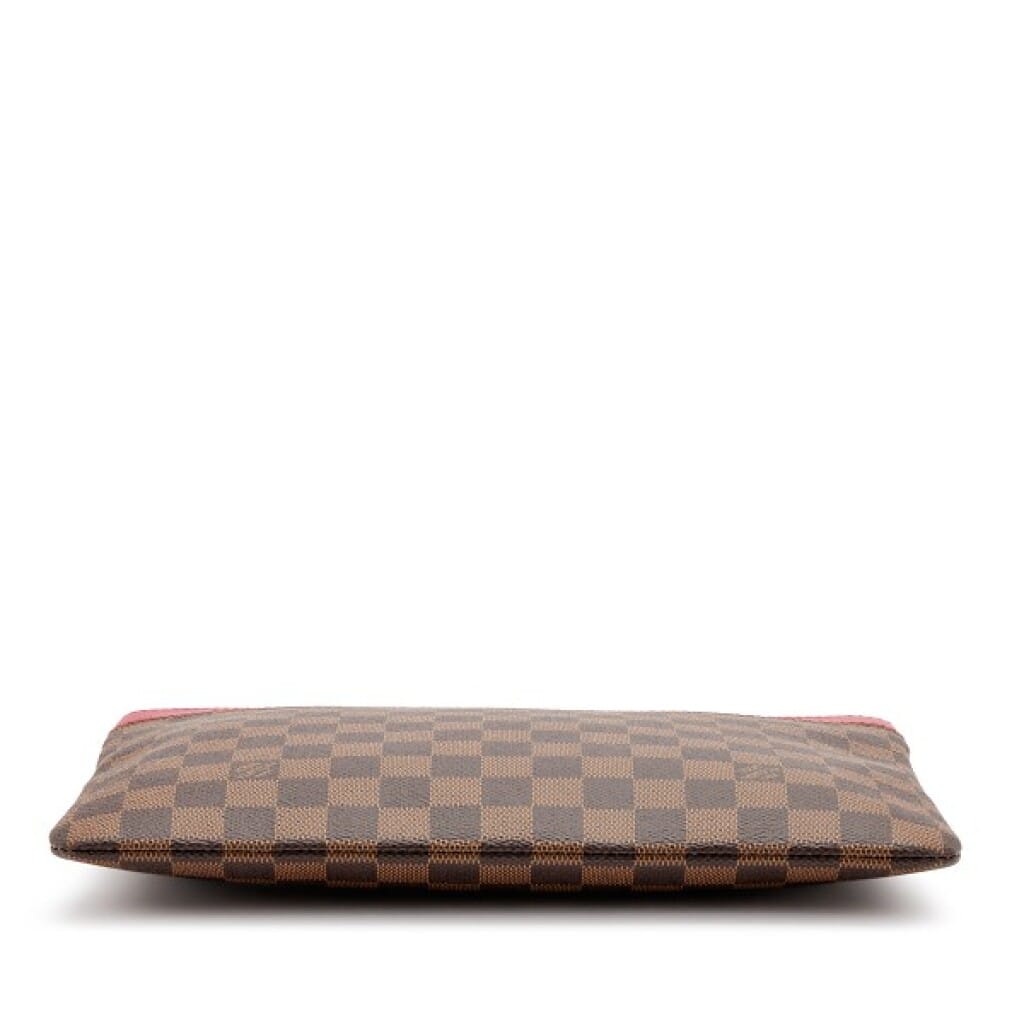 Brown Damier Ebene Coated Canvas and Red Leather Daily Pouch Gold Hardware, 2019