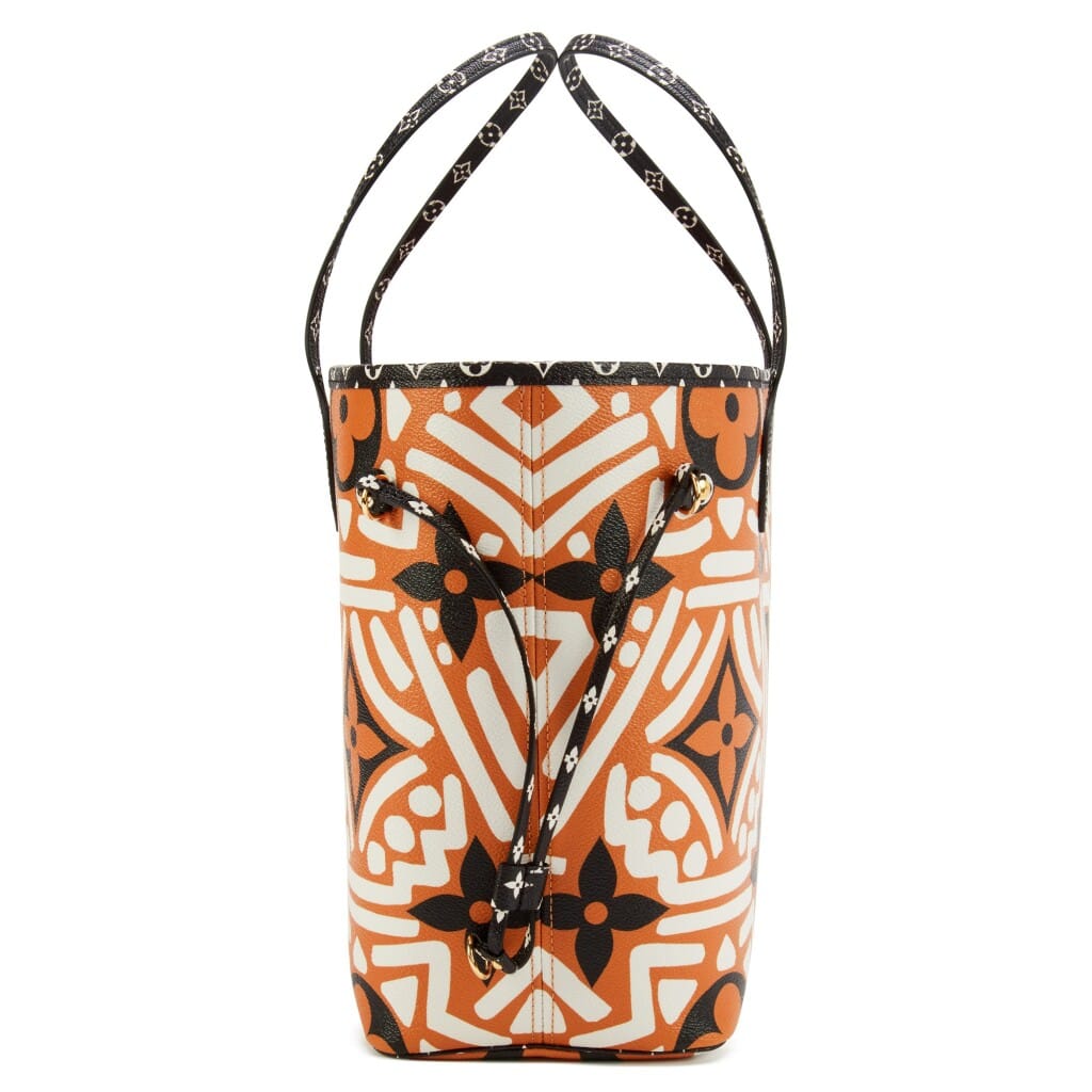 Caramel, Black, and White Giant Monogram Crafty Coated Canvas Neverfull MM Gold Hardware, 2020