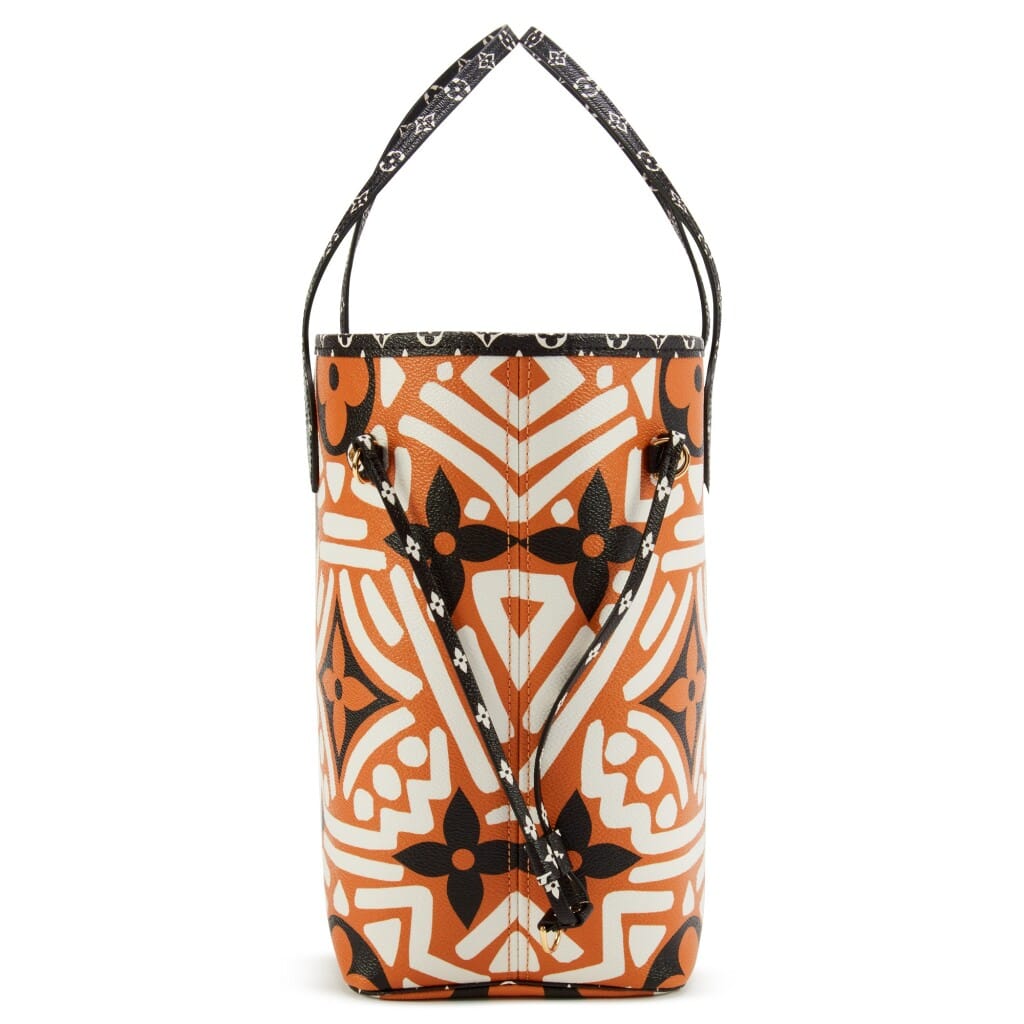 Caramel, Black, and White Giant Monogram Crafty Coated Canvas Neverfull MM Gold Hardware, 2020
