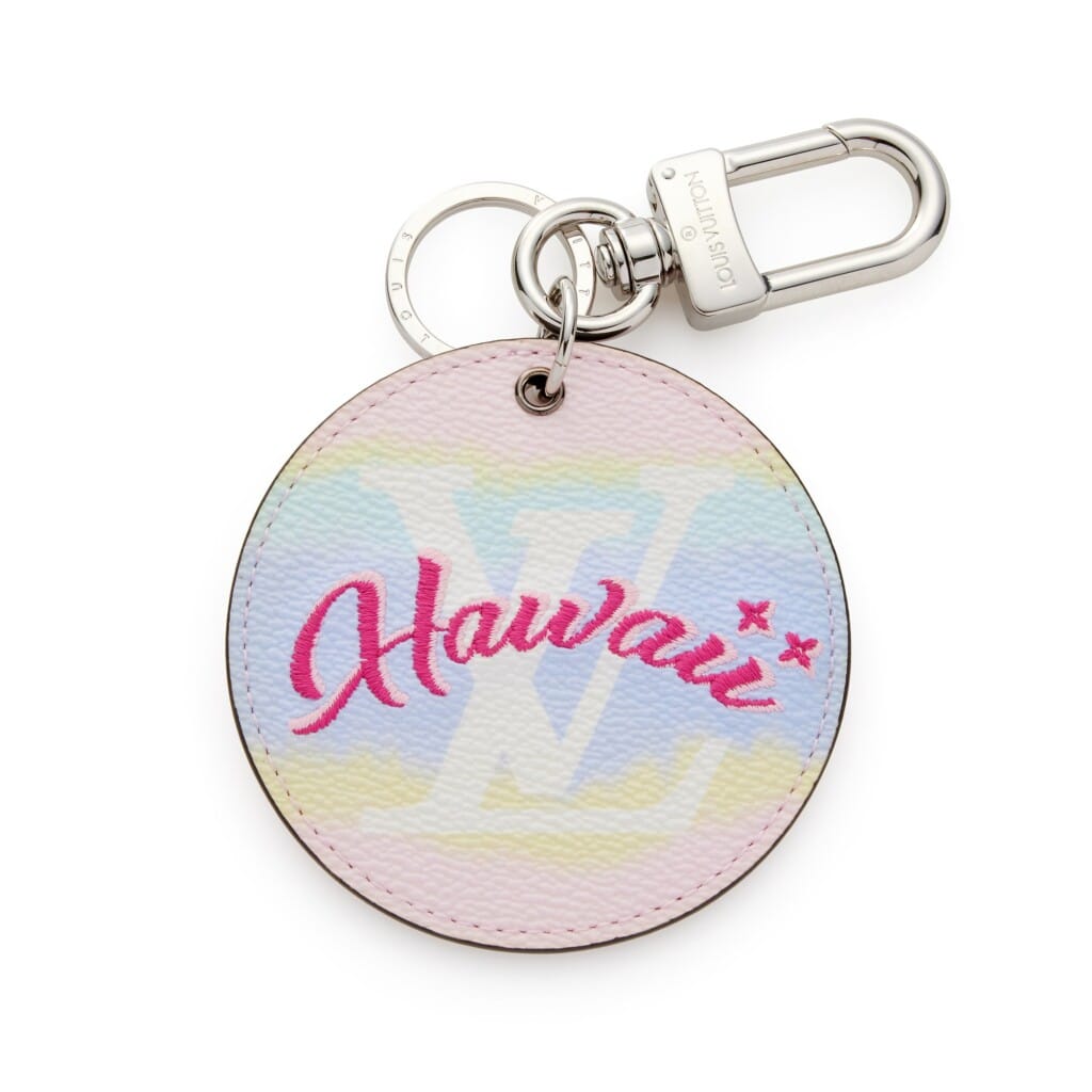 Canvas Multicolor Escale Hawaii Limited Edition Bag Charm and Key Holder Silver Hardware, 2020