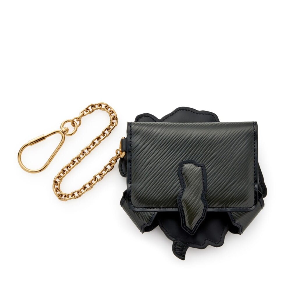 Grey and Black Epi Leather Catogram Dog Cardholder Gold Hardware, 2018