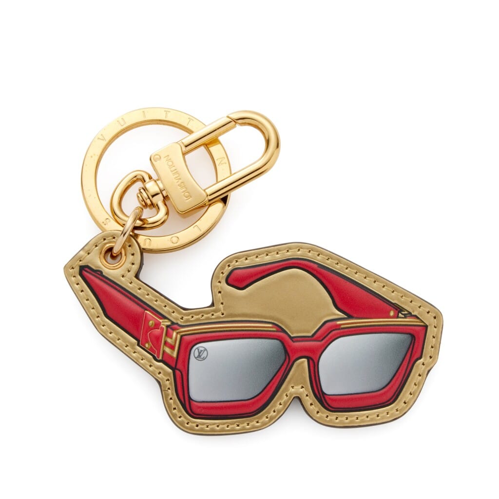 Multicolor Monogram Coated Canvas and Leather Millionaire Sunglasses Keychain Gold Hardware