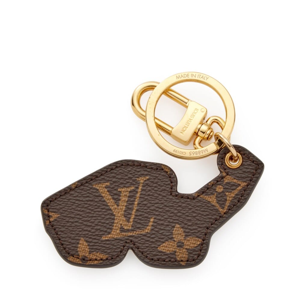 Multicolor Monogram Coated Canvas and Leather Millionaire Sunglasses Keychain Gold Hardware