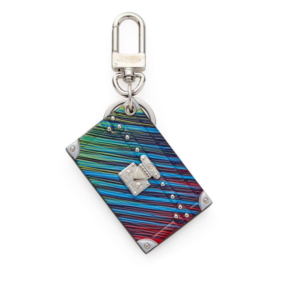 Multicolor Tropical Epi Leather Petite Malle Keychain Silver Hardware