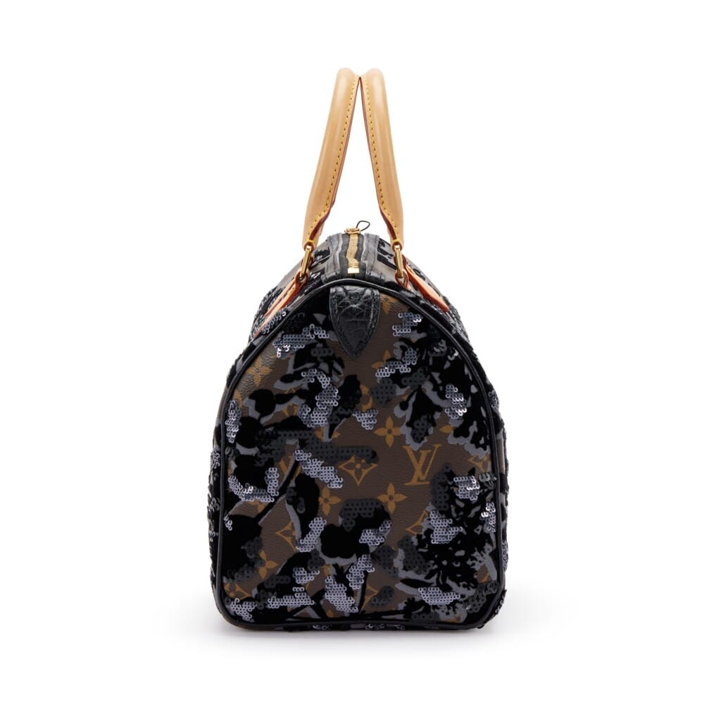 Brown Monogram Coated Canvas, Velvet and Sequin Fleur de Jais Speedy 30 Gold Hardware, 2010