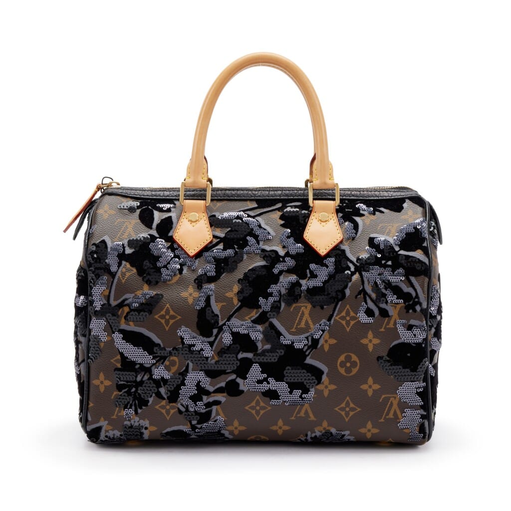 Brown Monogram Coated Canvas, Velvet and Sequin Fleur de Jais Speedy 30 Gold Hardware, 2010