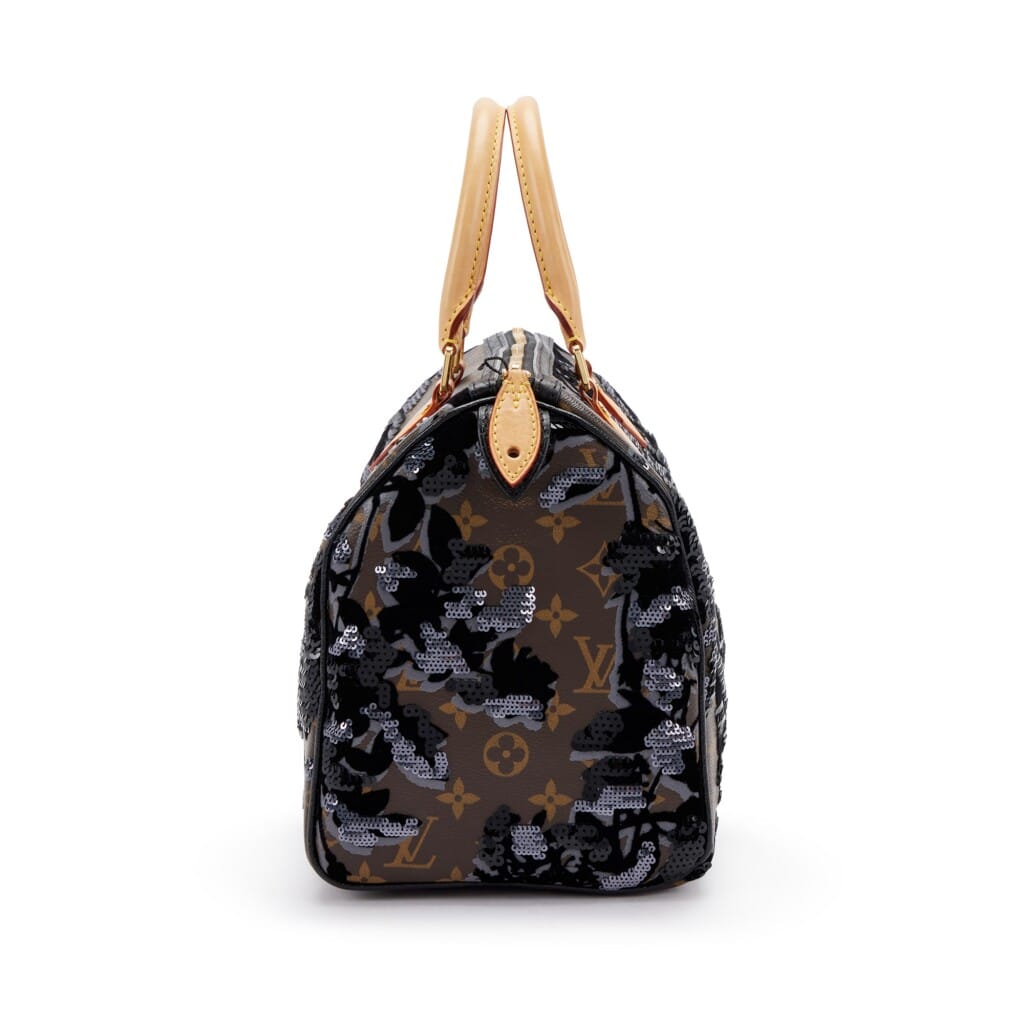 Brown Monogram Coated Canvas, Velvet and Sequin Fleur de Jais Speedy 30 Gold Hardware, 2010