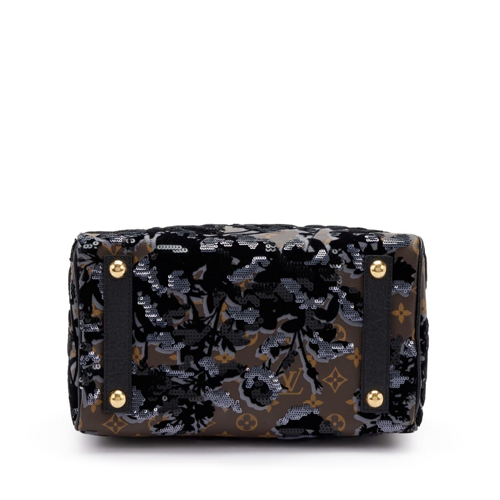 Brown Monogram Coated Canvas, Velvet and Sequin Fleur de Jais Speedy 30 Gold Hardware, 2010
