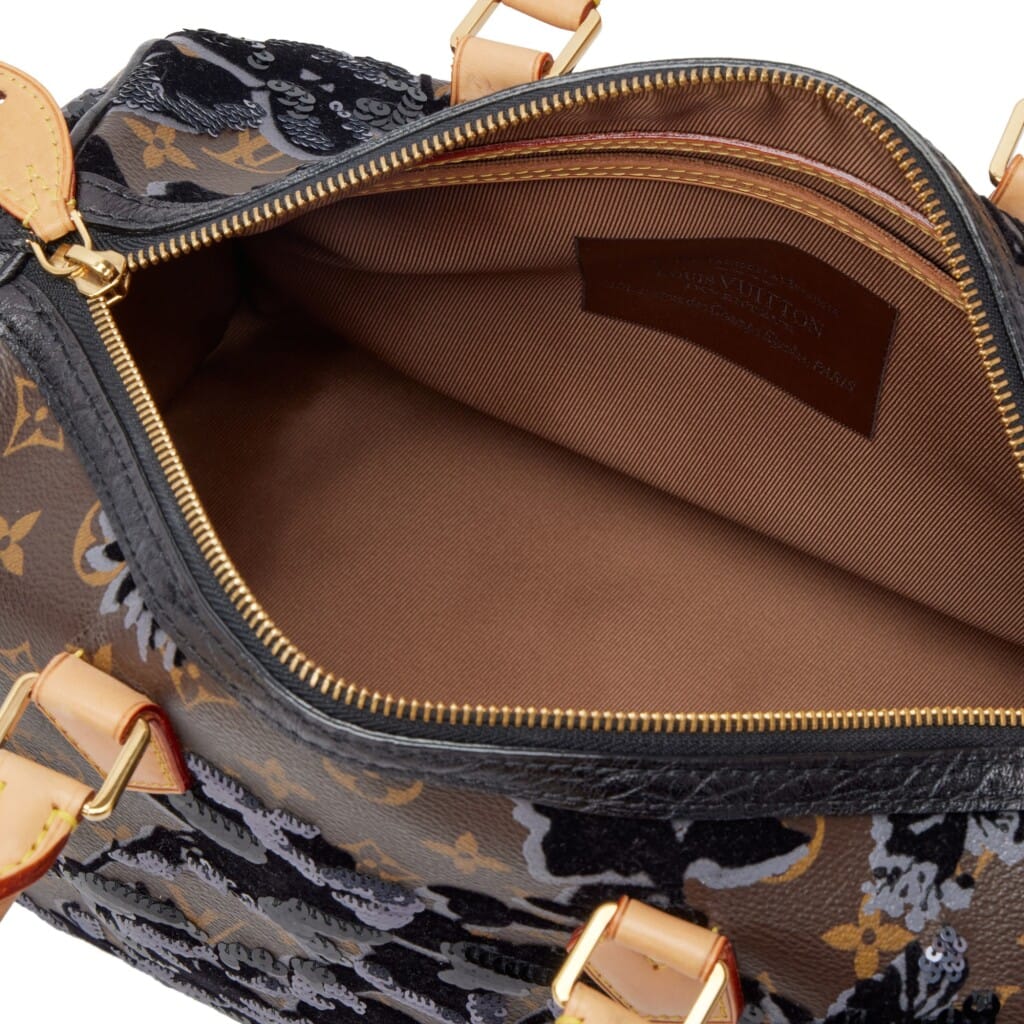 Brown Monogram Coated Canvas, Velvet and Sequin Fleur de Jais Speedy 30 Gold Hardware, 2010