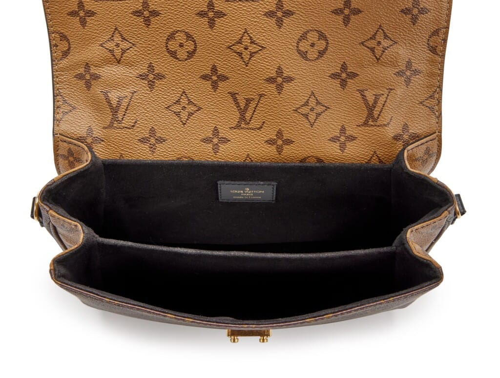 Brown Monogram Reverse Coated Canvas Pochette Métis Gold Hardware, 2020