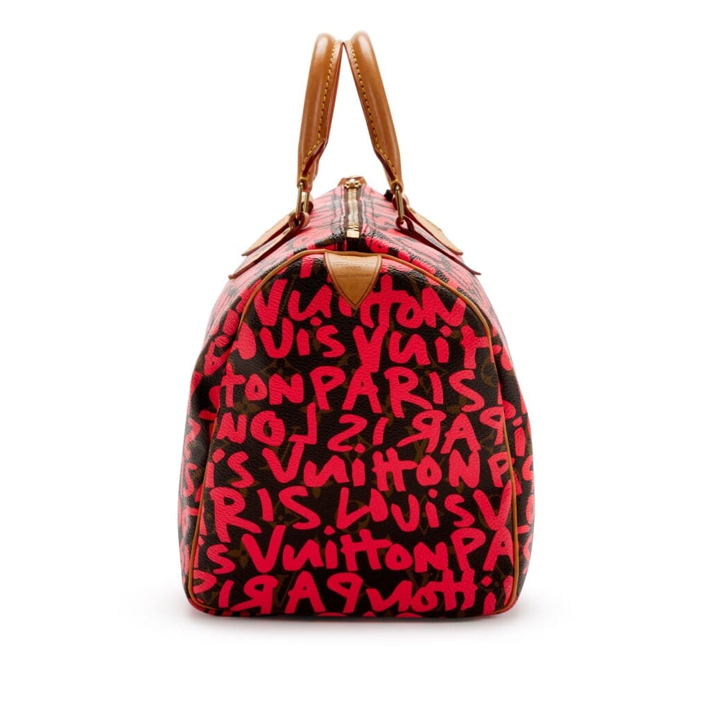 Stephen Sprouse Pink Monogram Graffiti Coated Canvas Speedy 30 Gold Hardware, 2009
