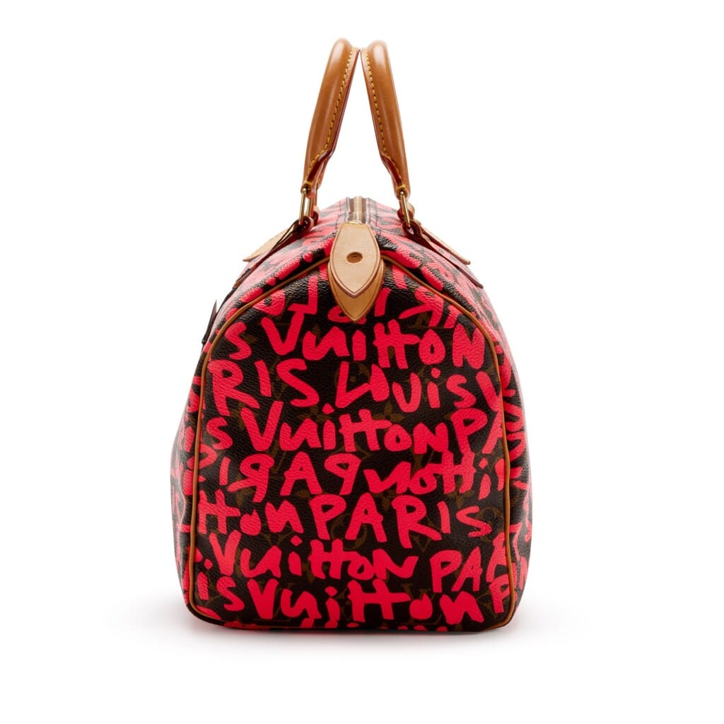 Stephen Sprouse Pink Monogram Graffiti Coated Canvas Speedy 30 Gold Hardware, 2009