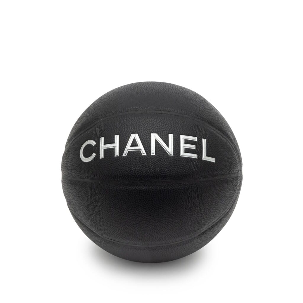 Silver and Black Rubber Basketball and Black Calfskin Net Silver Hardware, 2019