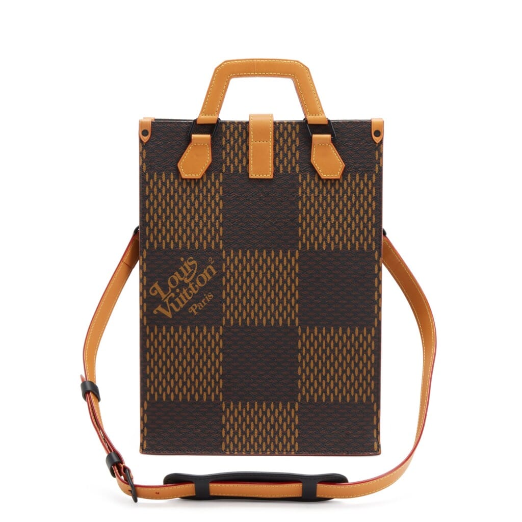 Virgil Abloh x NIGO Brown Monogram and Giant Damier Coated Canvas Drip Sac Plat Black Hardware, 2020