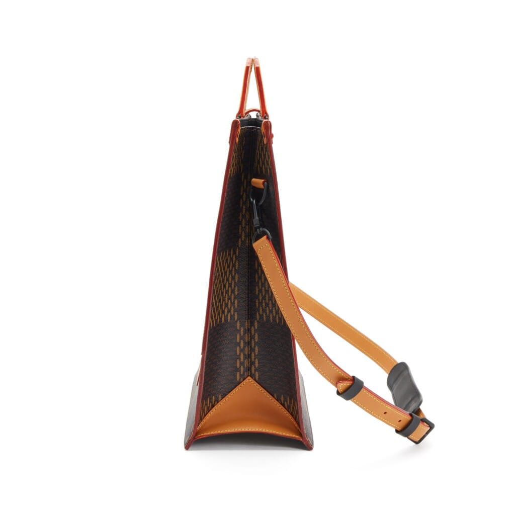Virgil Abloh x NIGO Brown Monogram and Giant Damier Coated Canvas Drip Sac Plat Black Hardware, 2020