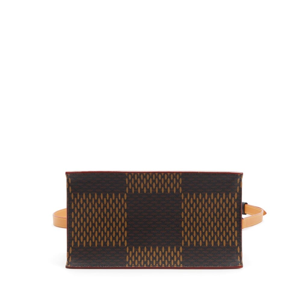 Virgil Abloh x NIGO Brown Monogram and Giant Damier Coated Canvas Drip Sac Plat Black Hardware, 2020