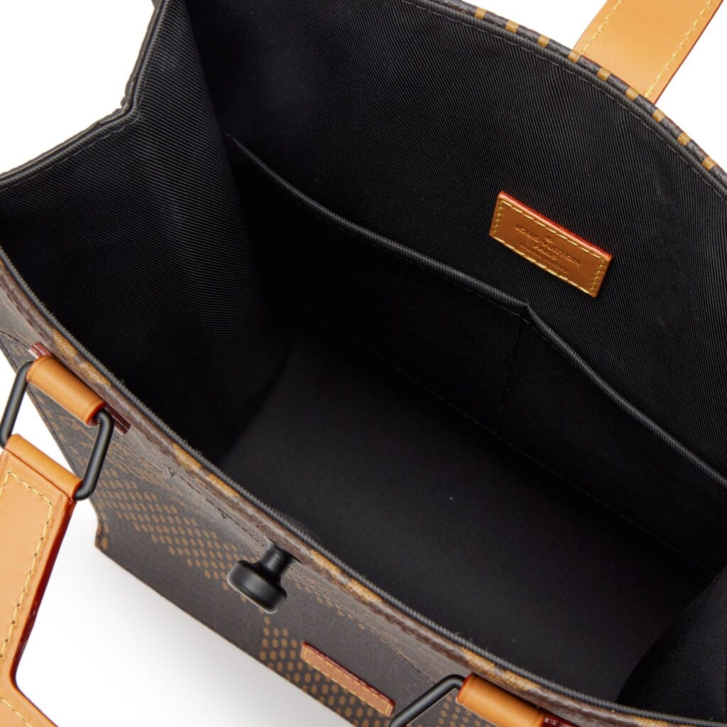 Virgil Abloh x NIGO Brown Monogram and Giant Damier Coated Canvas Drip Sac Plat Black Hardware, 2020