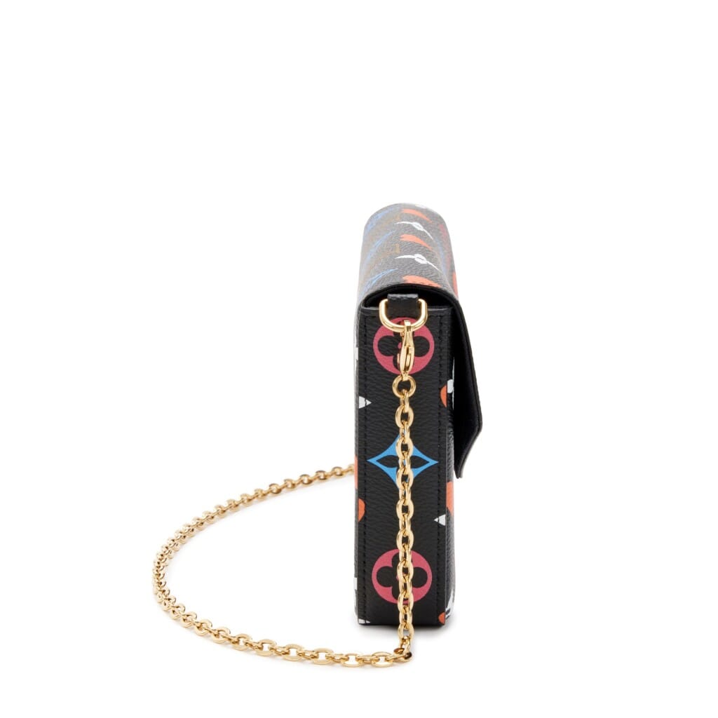 Black Multicolor Monogram Coated Canvas Game On Félicie Pochette Gold Hardware, 2020