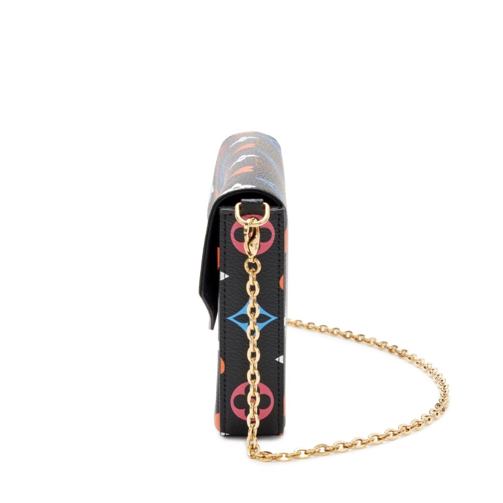 Black Multicolor Monogram Coated Canvas Game On Félicie Pochette Gold Hardware, 2020