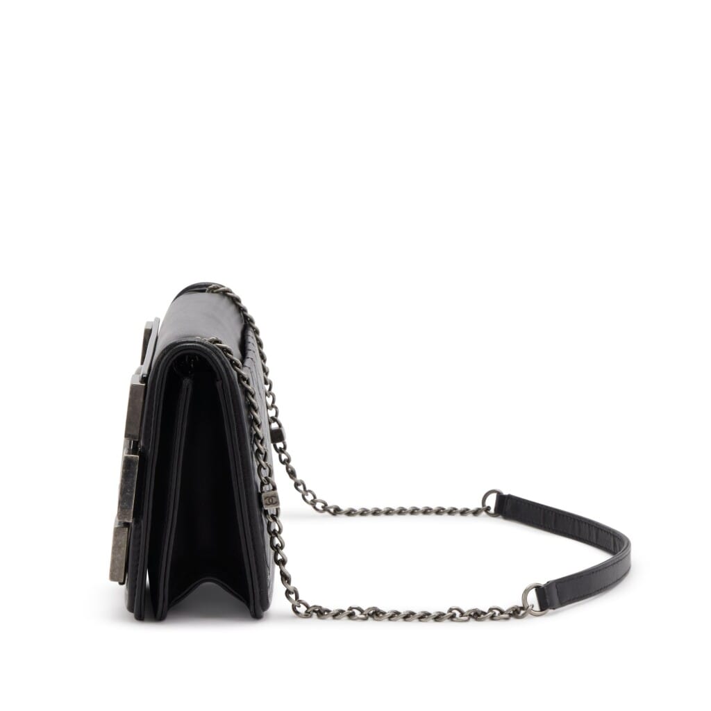 Black Quilted Lambskin and Plexiglass Lego Brick Ruthenium Hardware, 2013-2014