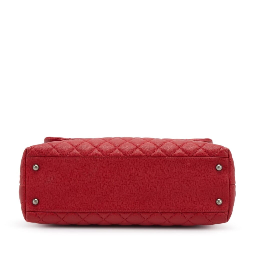 Red Quilted Caviar Medium Coco Handle Flap Ruthenium Hardware, 2017