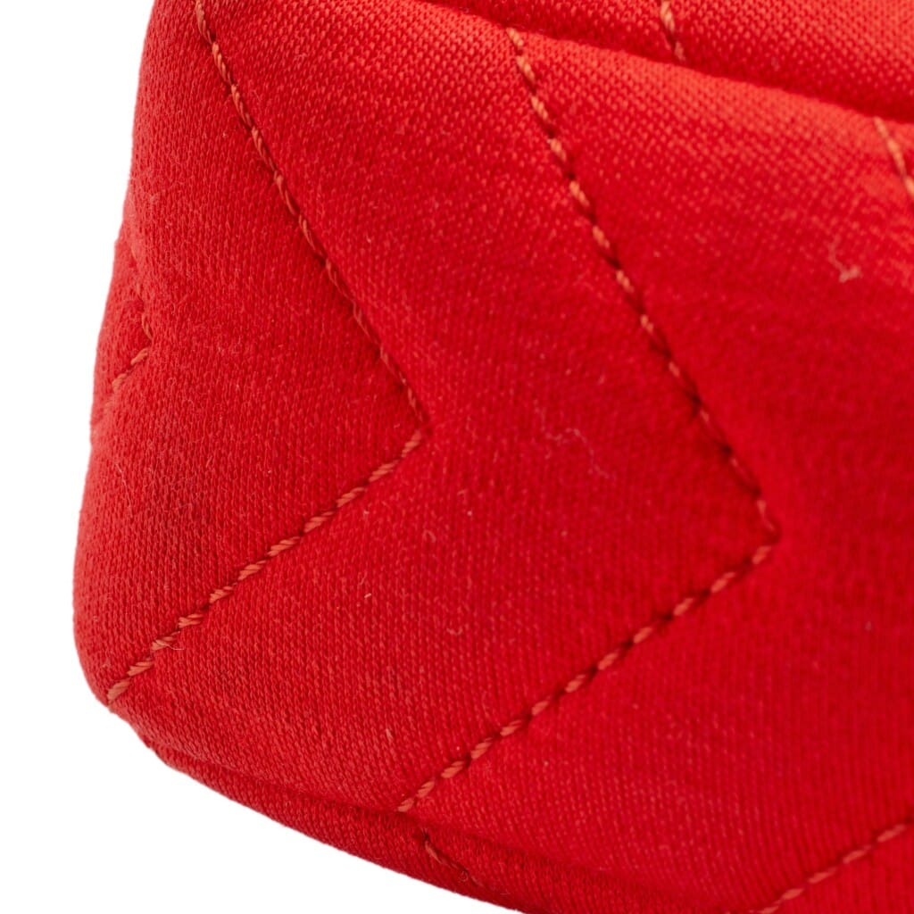 Red Chevron Quilted Jersey Single Flap Silver Hardware, 2009-2010