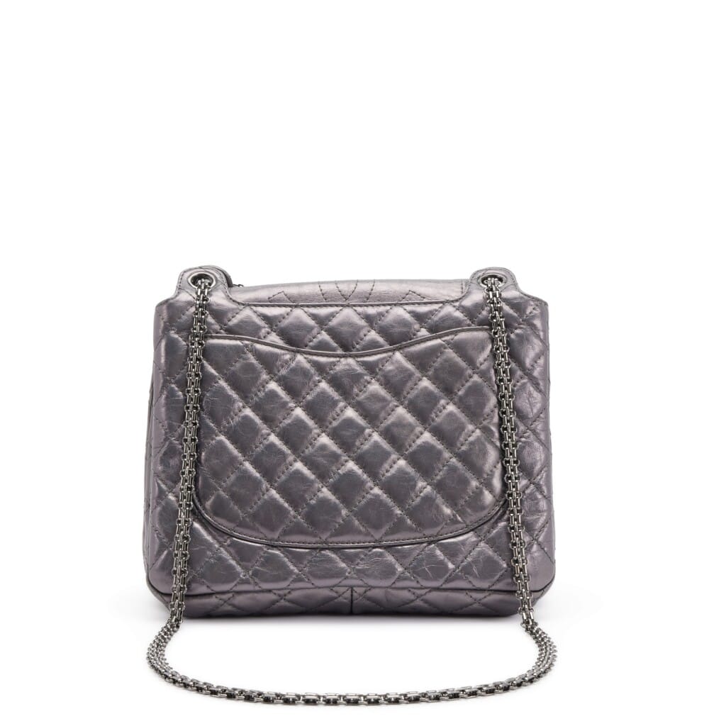 Dark Silver Quilted Aged Calfskin Reissue 2.55 Accordion Flap Ruthenium Hardware, 2008