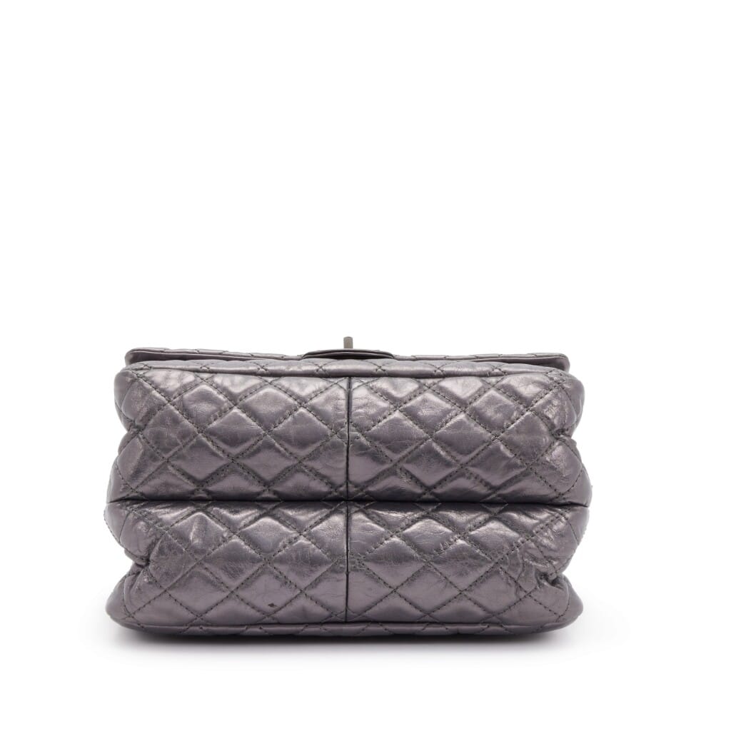 Dark Silver Quilted Aged Calfskin Reissue 2.55 Accordion Flap Ruthenium Hardware, 2008