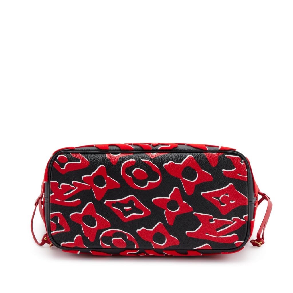 Red, White, and Black Tufted Monogram Canvas LVxUF Neverfull MM Gold Hardware, 2020