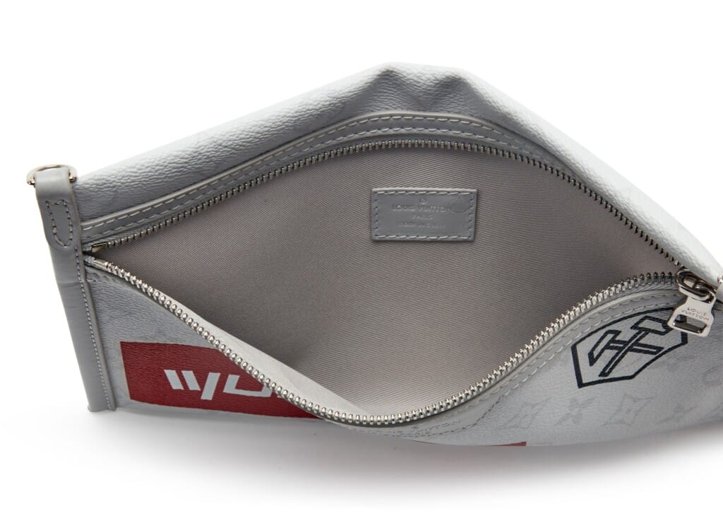 Virgil Abloh Orange and White Monogram Denim and Coated Canvas Double Flat Messenger 2Way Silver Hardware, 2019
