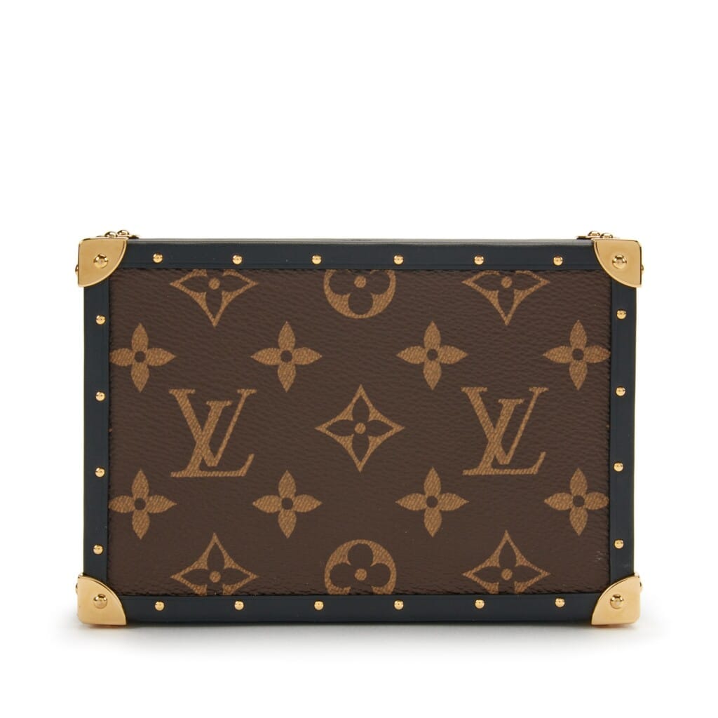 Brown Monogram Coated Canvas Jewelry Box Gold Hardware, 2021