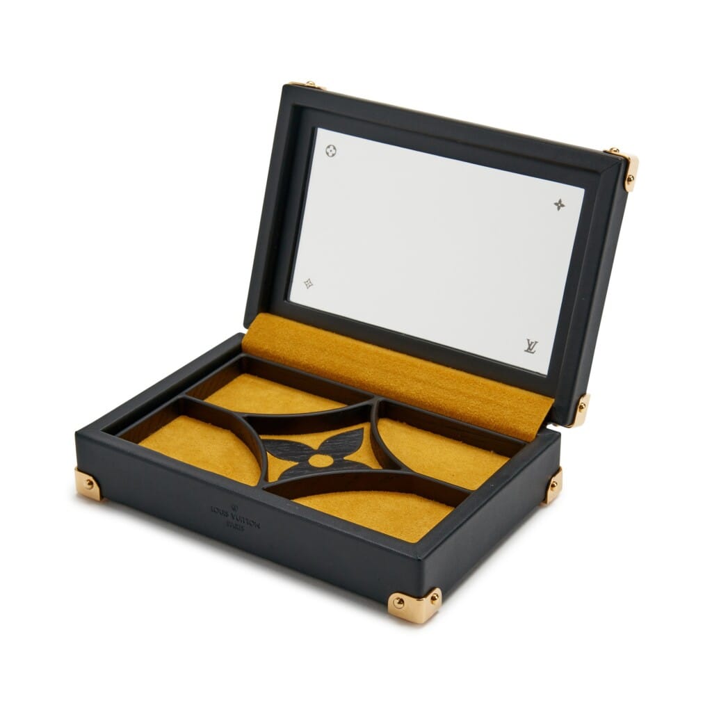 Brown Monogram Coated Canvas Jewelry Box Gold Hardware, 2021