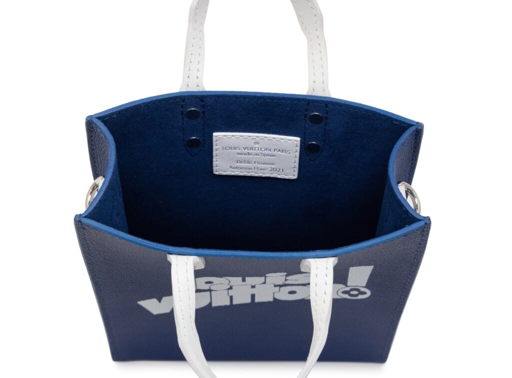 Virgil Abloh Blue Cowhide Everyday LV Sac Plat XS Silver Hardware, 2021