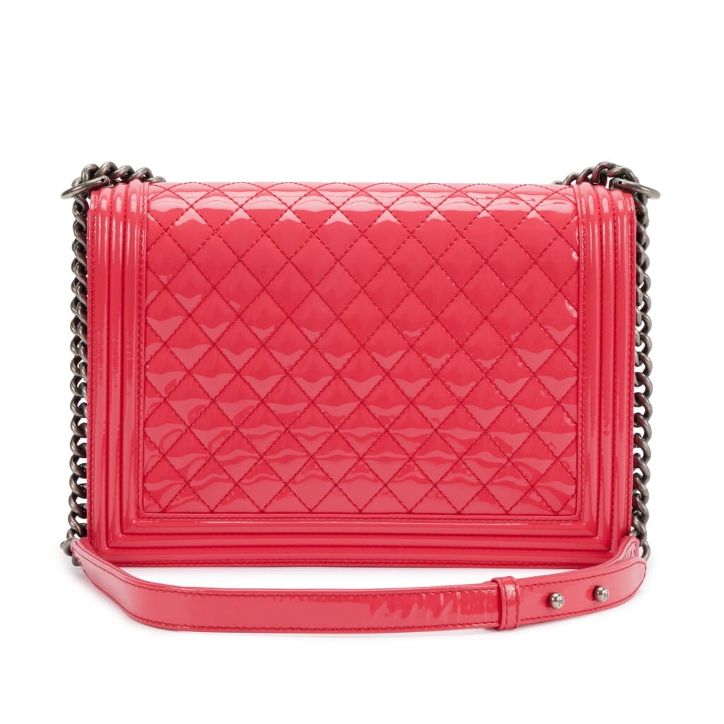 Pink Quilted Patent Leather Large Boy Bag Ruthenium Hardware, 2012-2013