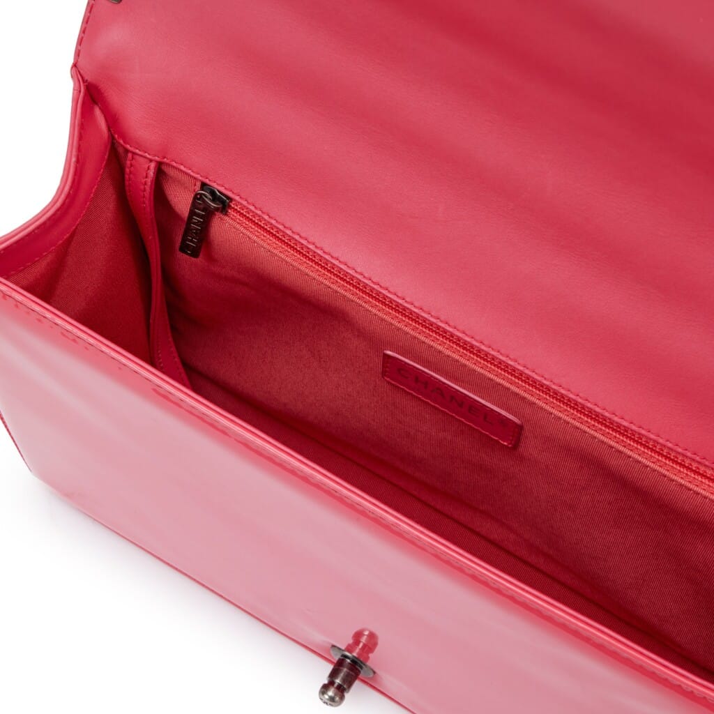Pink Quilted Patent Leather Large Boy Bag Ruthenium Hardware, 2012-2013