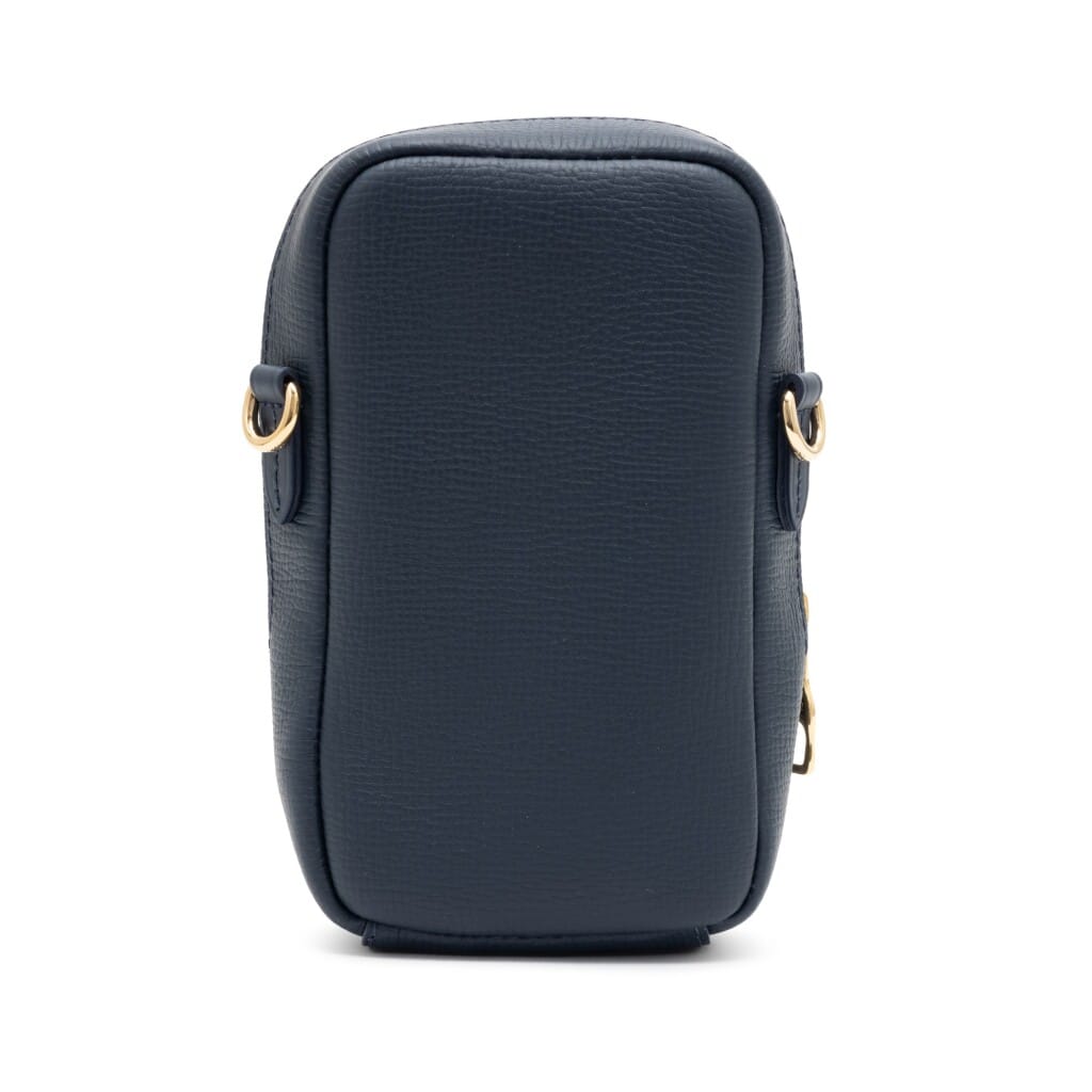 Virgil Abloh NIGO Blue Monogram Denim & Leather Flat Double Phone Pouch Gold Hardware, 2021