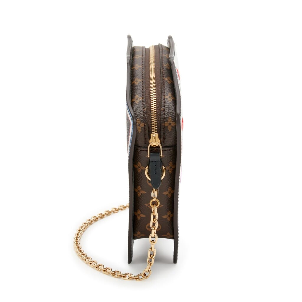 Multicolor Leather Game On Pochette Cartes Gold Hardware, 2020