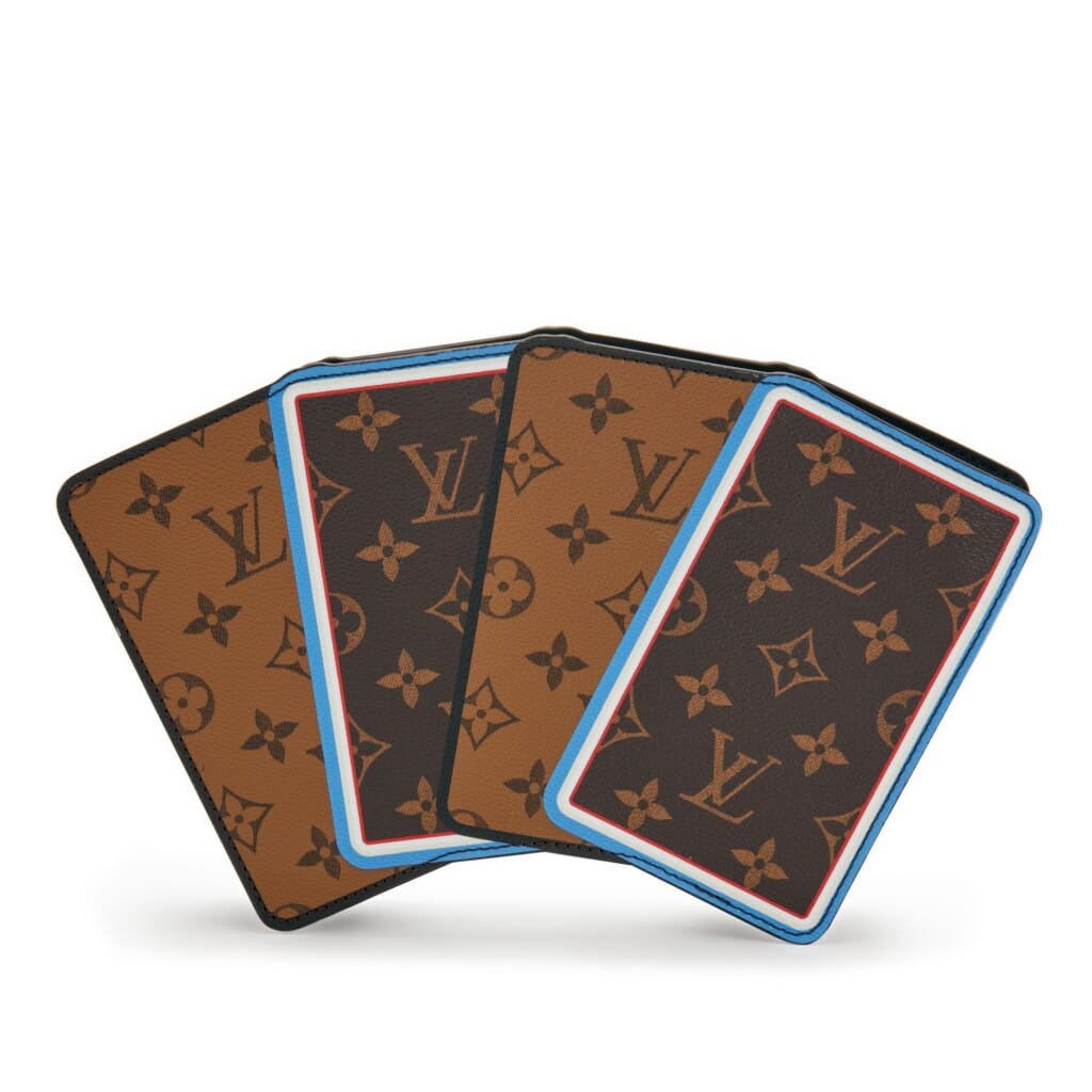 Multicolor Leather Game On Pochette Cartes Gold Hardware, 2020