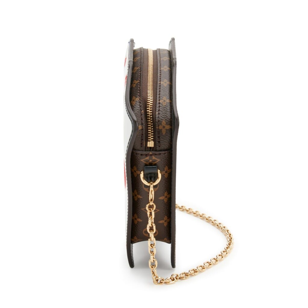 Multicolor Leather Game On Pochette Cartes Gold Hardware, 2020