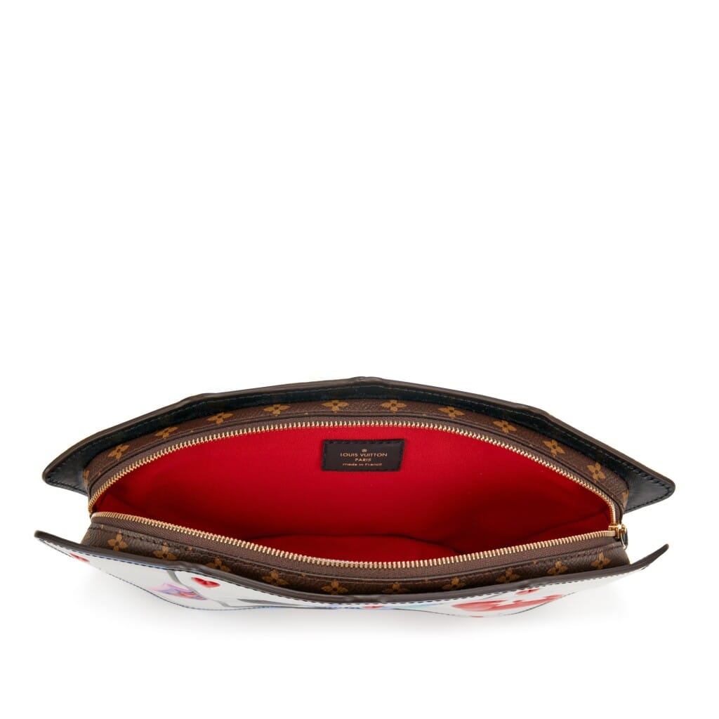 Multicolor Leather Game On Pochette Cartes Gold Hardware, 2020