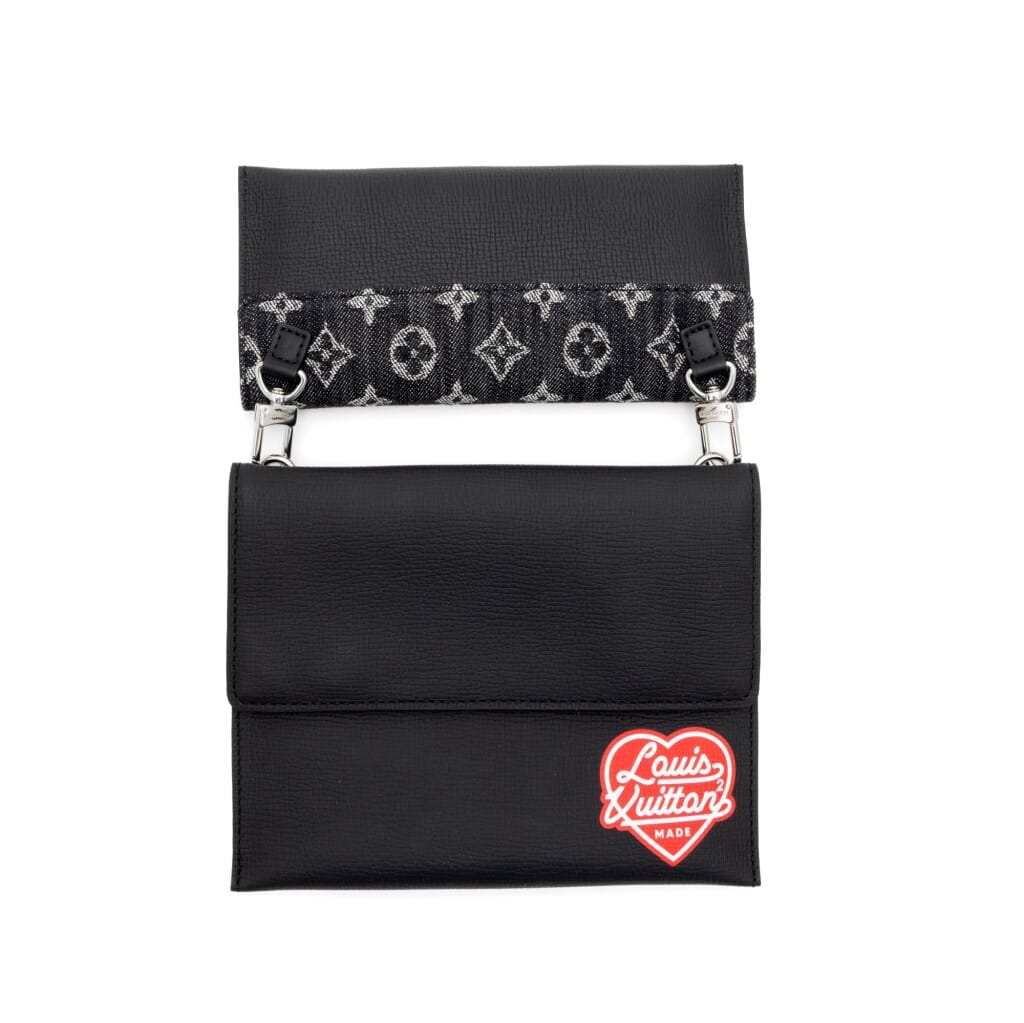 Virgil Abloh NIGO Black Monogram Denim Drip and Taurillon Trio Pouch Silver Hardware, 2021