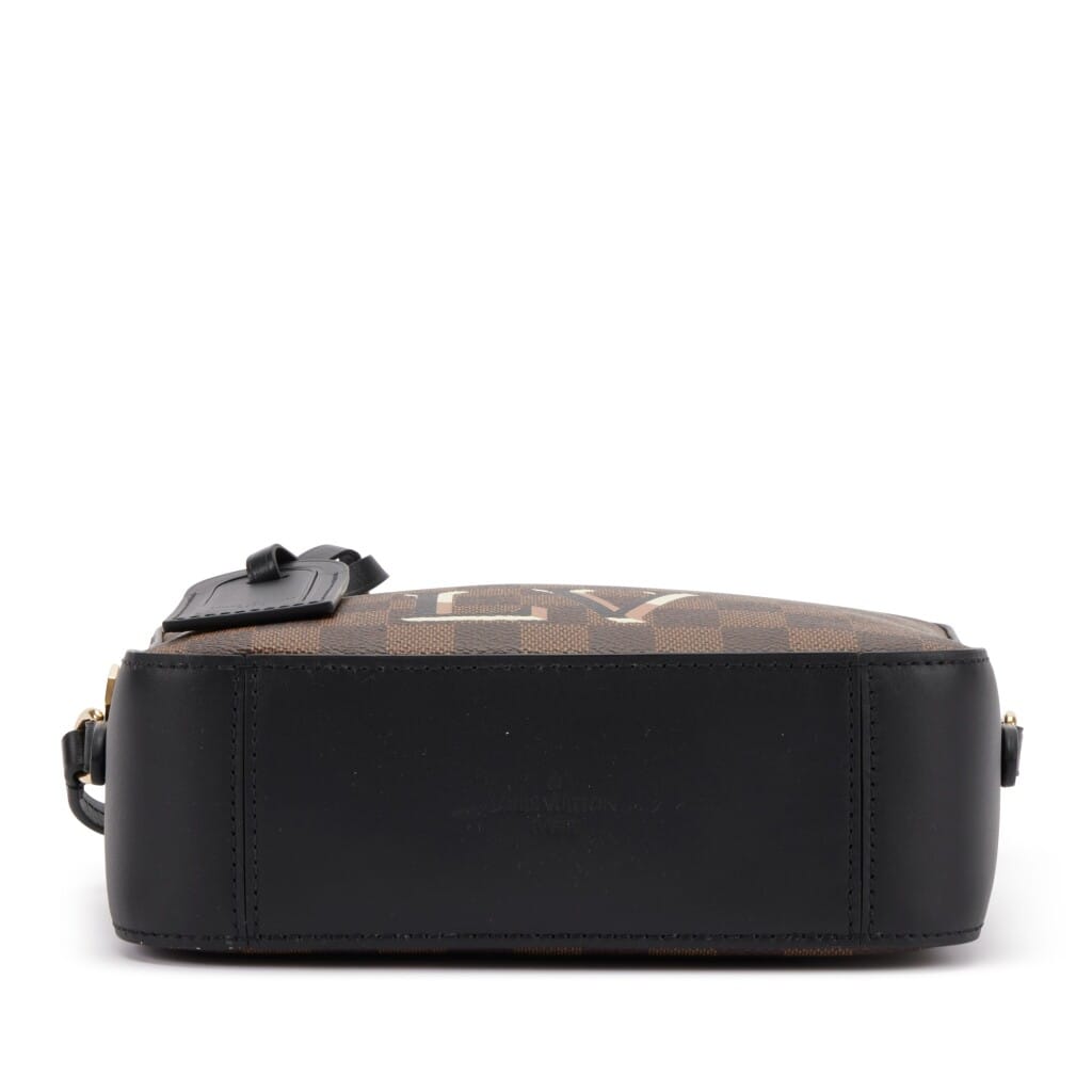 Brown Damier Ebene Coated Canvas Santa Monica Camera Bag Gold Hardware, 2019