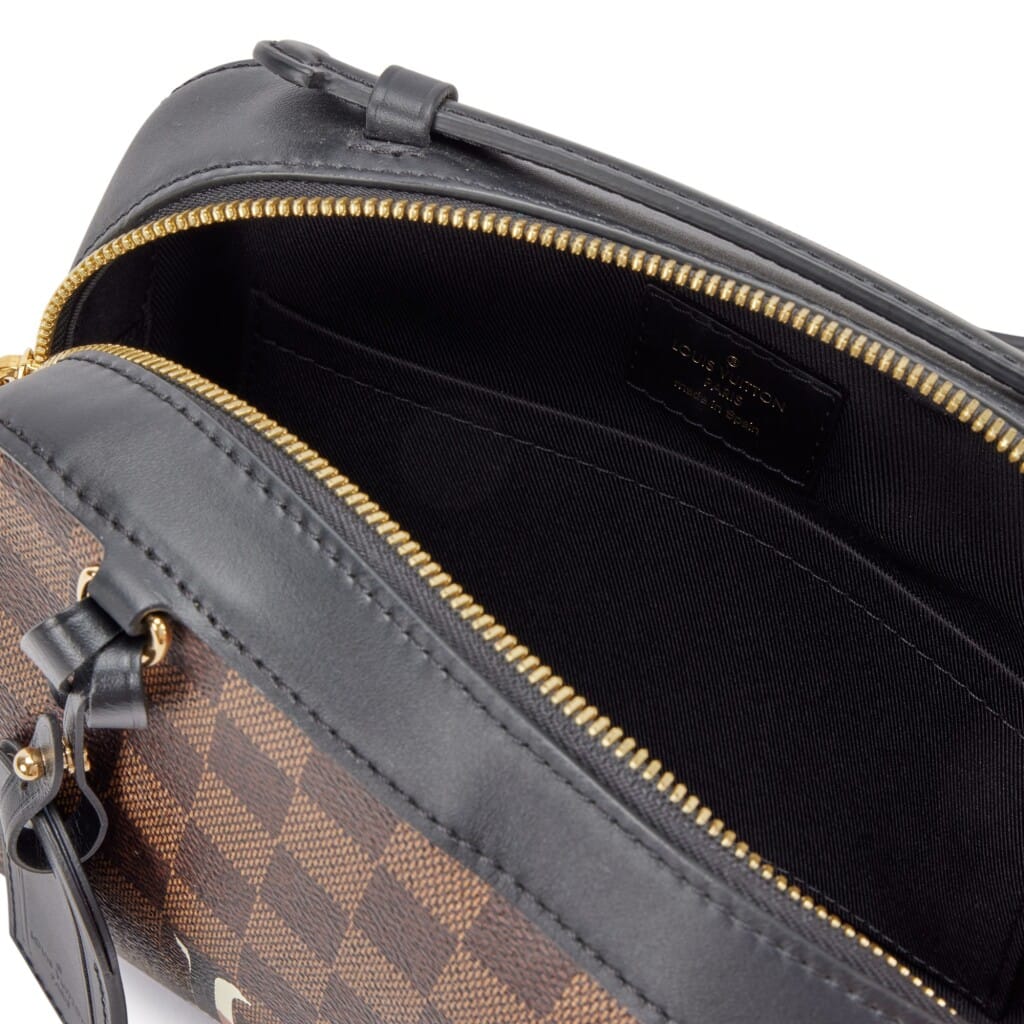 Brown Damier Ebene Coated Canvas Santa Monica Camera Bag Gold Hardware, 2019