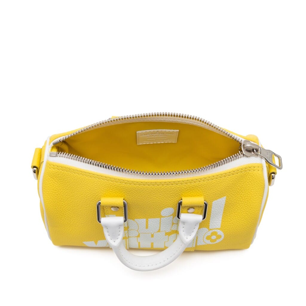 Virgil Abloh Yellow Cowhide LV Everyday Keepall XS Silver Hardware, 2021