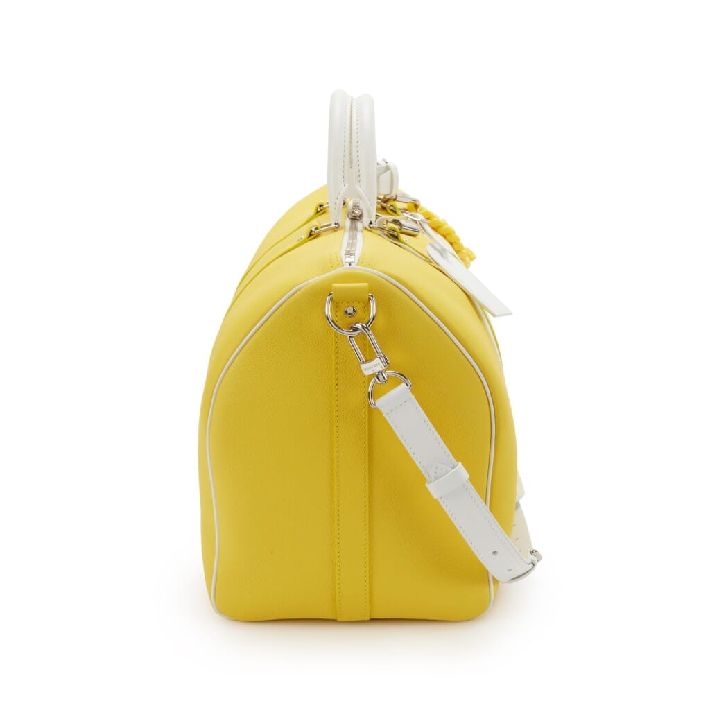 Virgil Abloh Yellow Leather Everyday LV Keepall Bandoulière 50 Silver Hardware, 2021