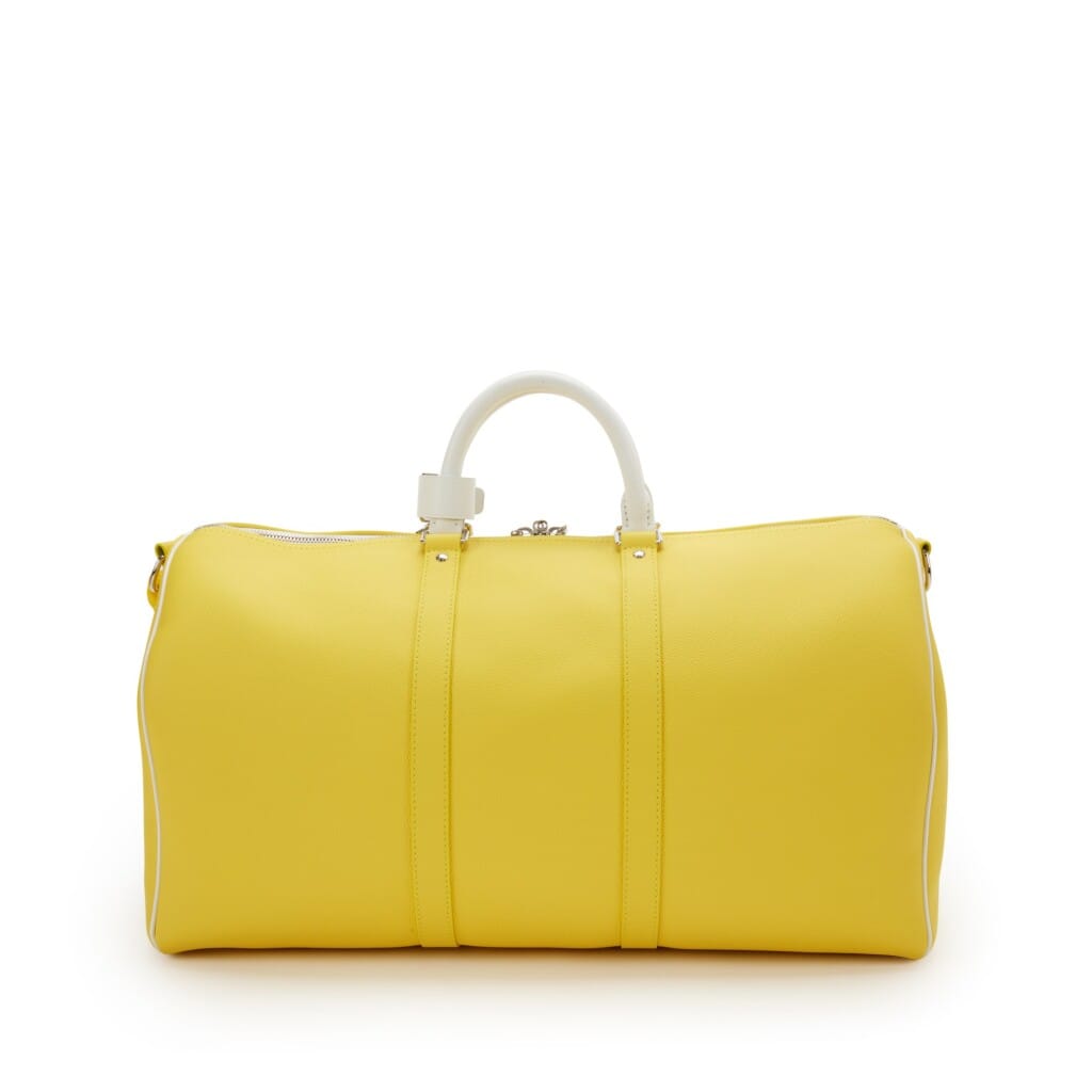 Virgil Abloh Yellow Leather Everyday LV Keepall Bandoulière 50 Silver Hardware, 2021