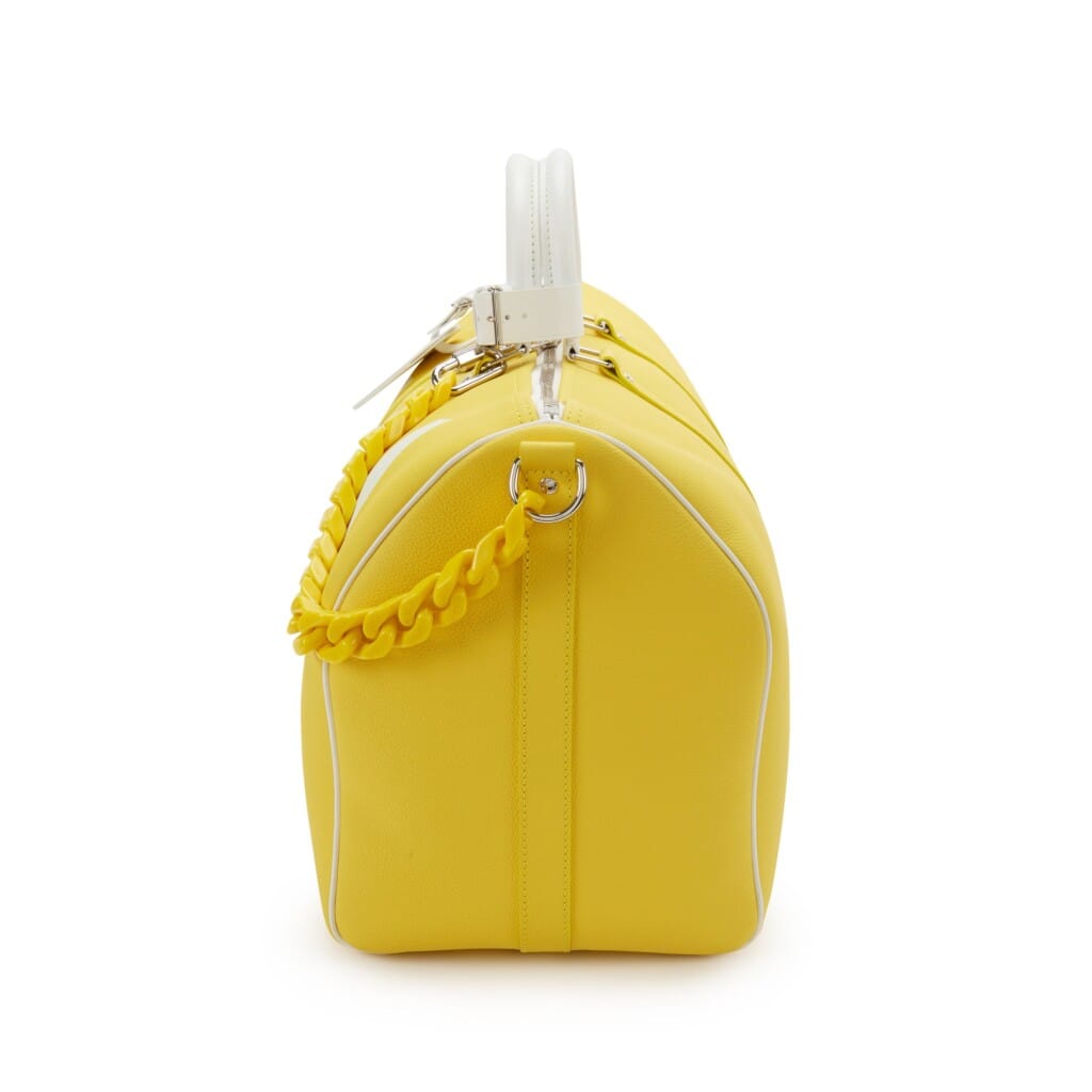 Virgil Abloh Yellow Leather Everyday LV Keepall Bandoulière 50 Silver Hardware, 2021